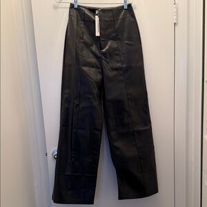 Black Faux Leather Pants
